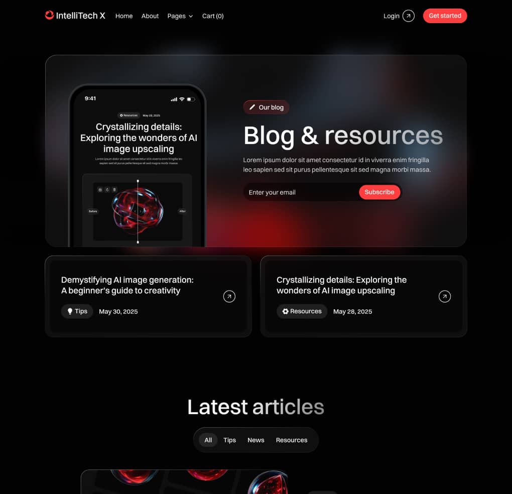 IntelliTech X - Blog V2 Page - Motion Design System Webflow Template