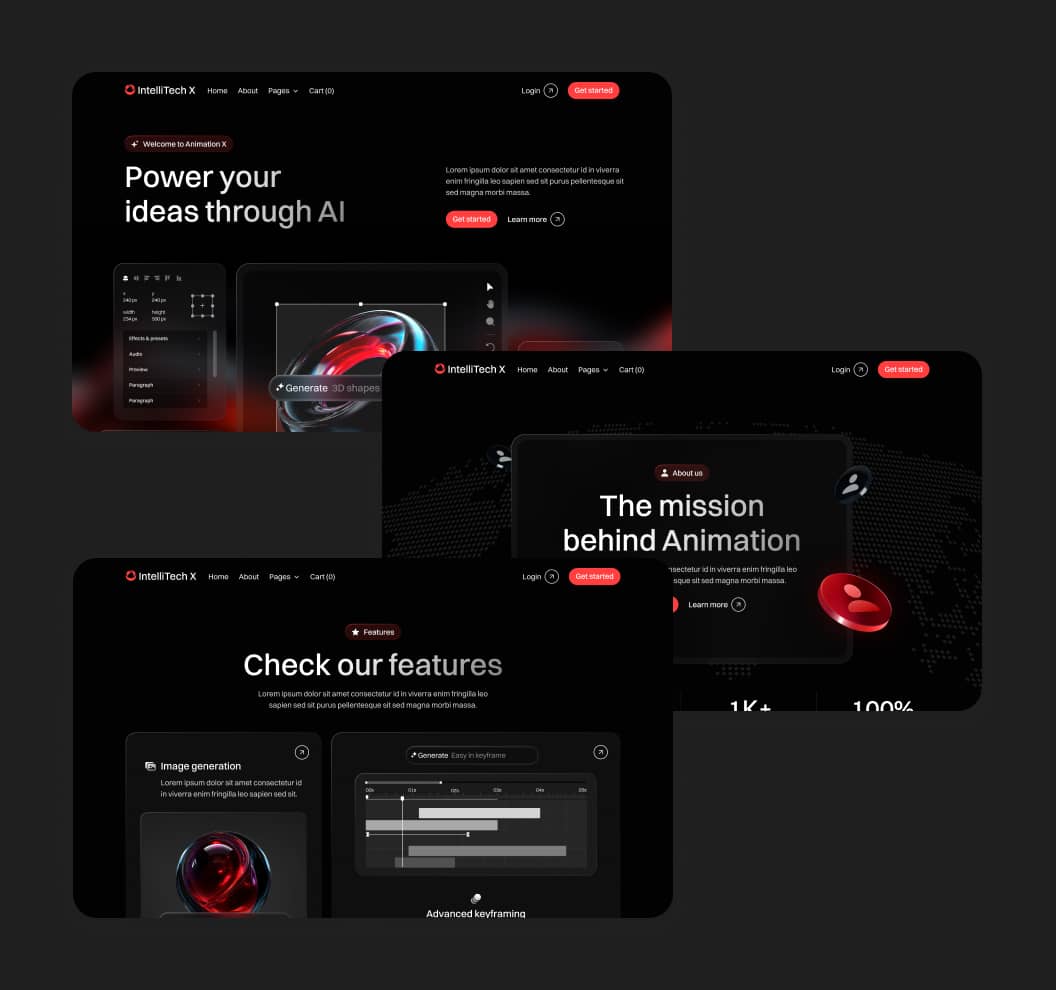 IntelliTech X - Sections Page - Motion Design System Webflow Template