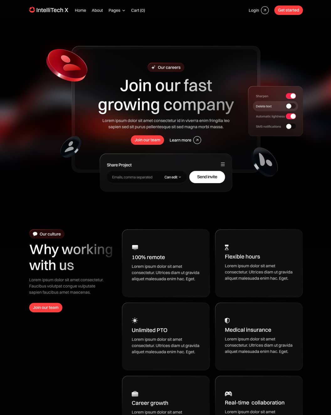 IntelliTech X - Careers Page - Motion Design System Webflow Template