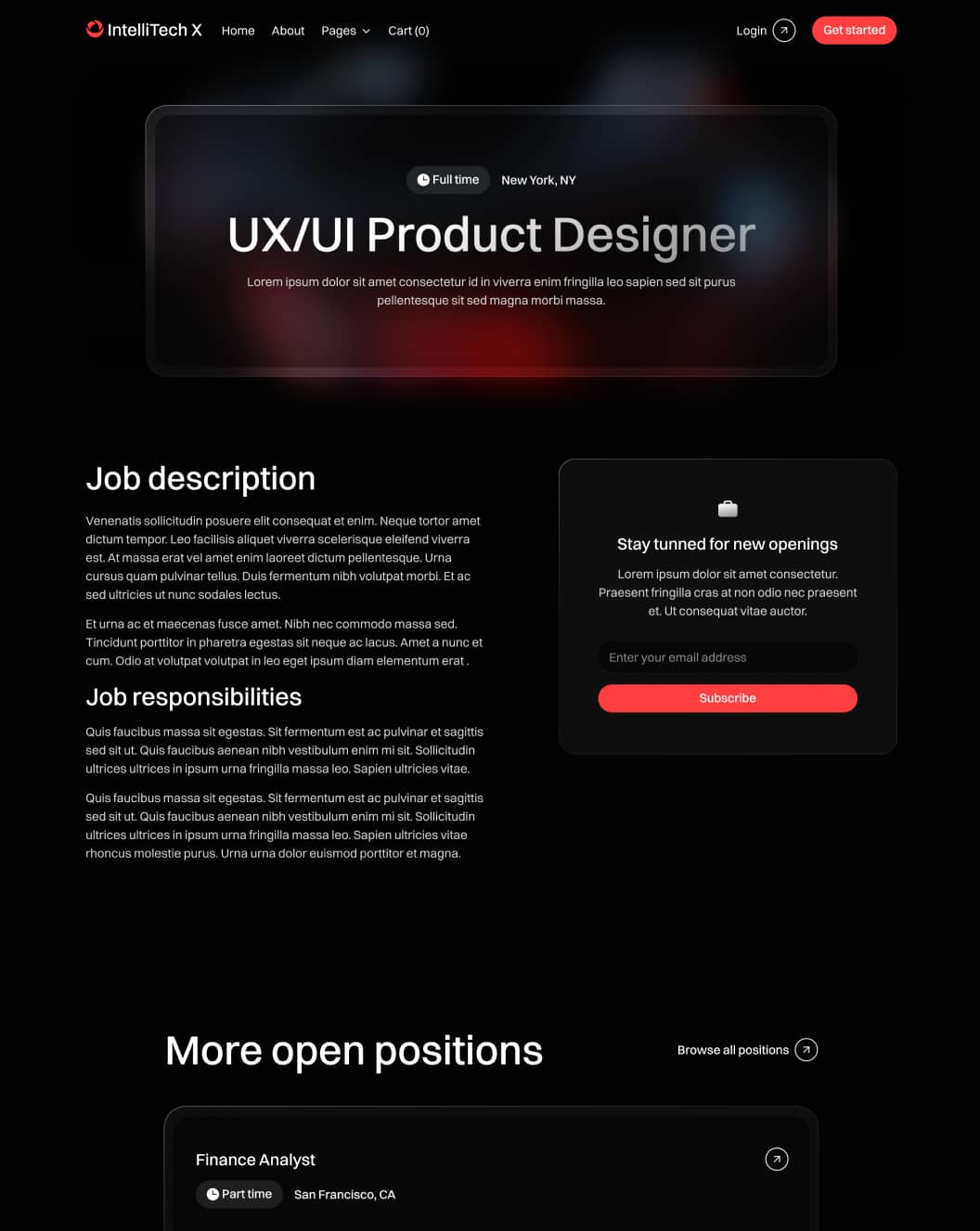 IntelliTech X - Career Single Page - Motion Design System Webflow Template