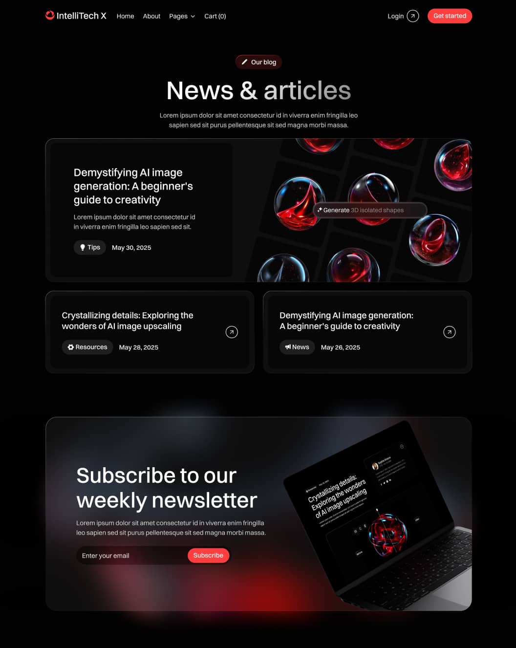 IntelliTech X - Blog V1 Page - Motion Design System Webflow Template