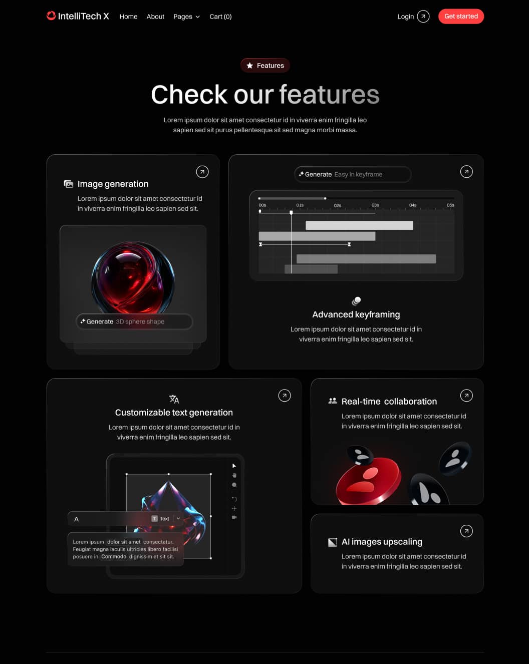 IntelliTech X - Features Page - Motion Design System Webflow Template