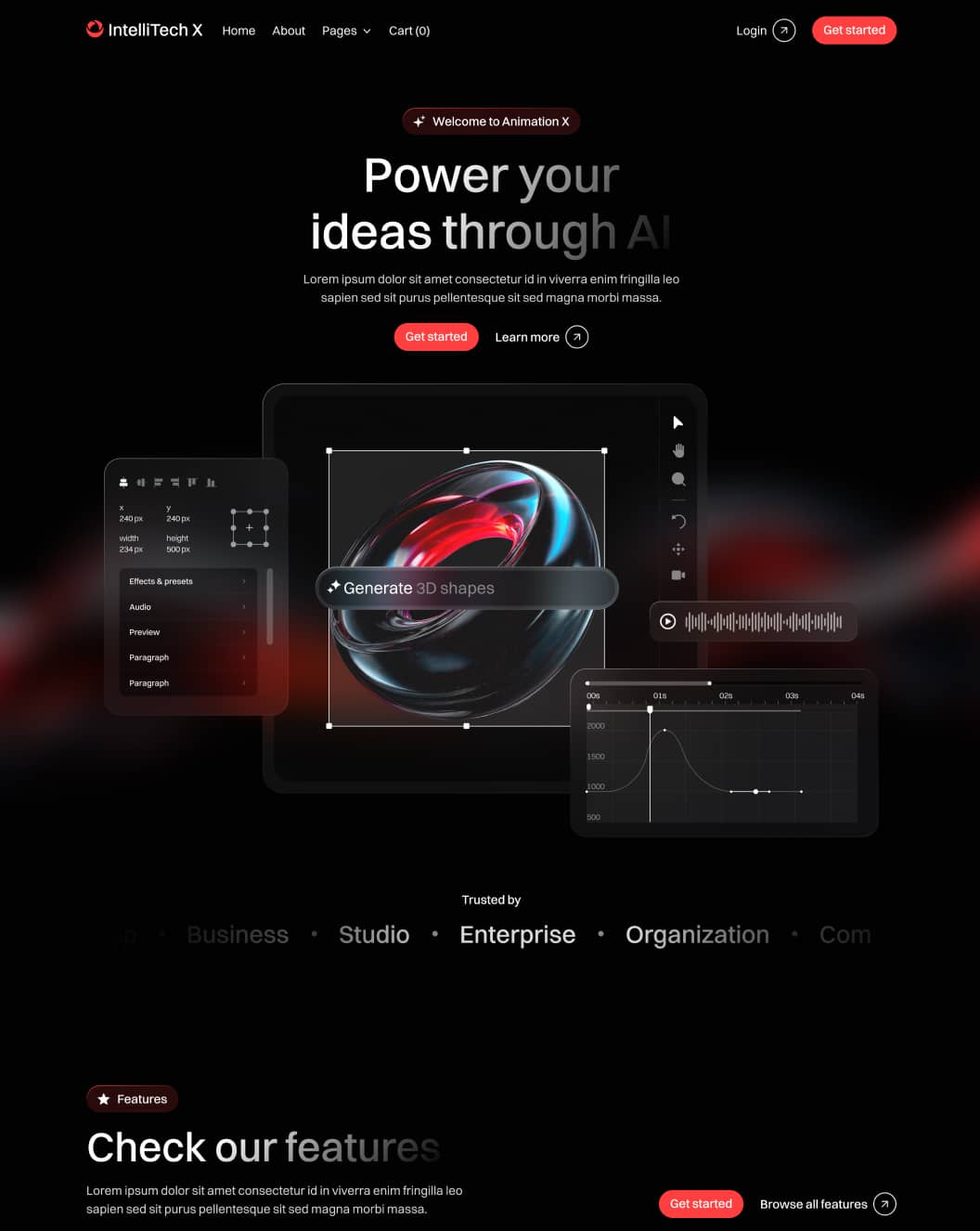 IntelliTech X - Home V1 Page - Motion Design System Webflow Template
