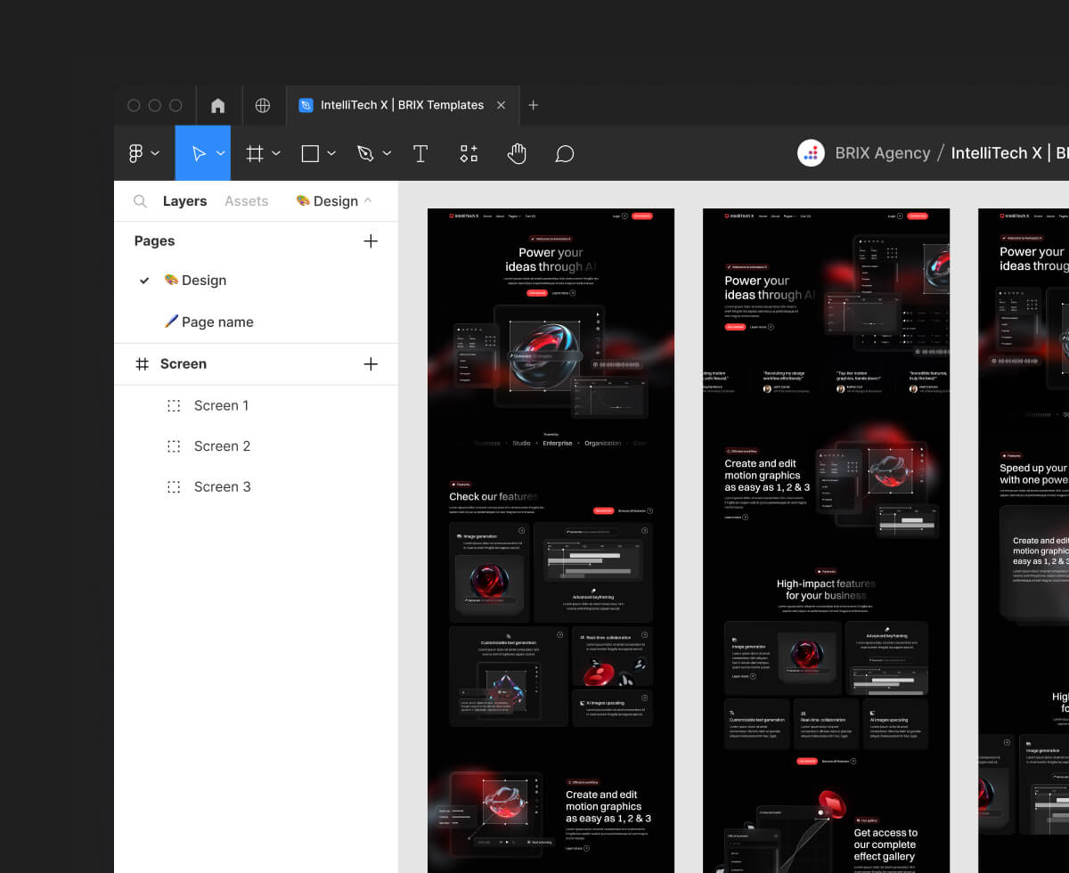 IntelliTech X - Figma File Included - Motion Design System Webflow Template