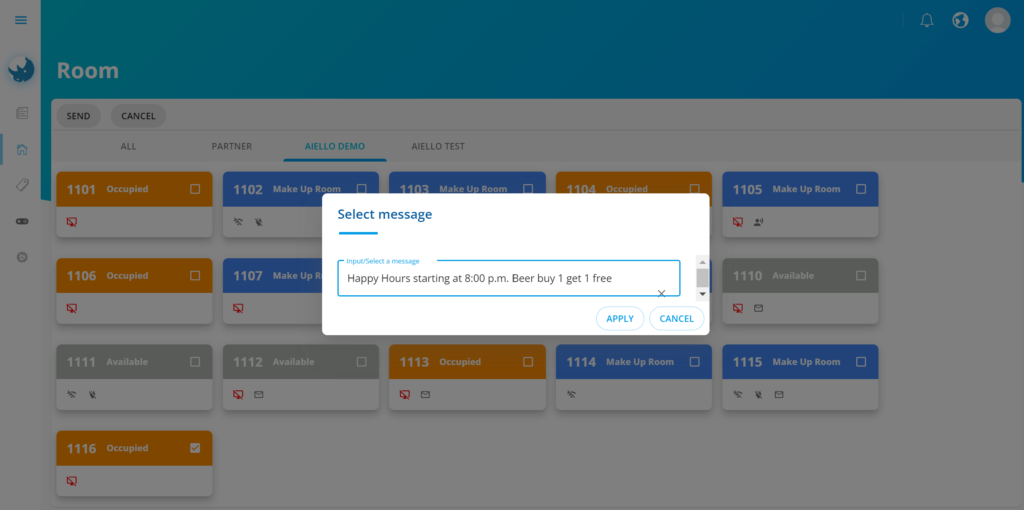 Broadcast messages to your guests