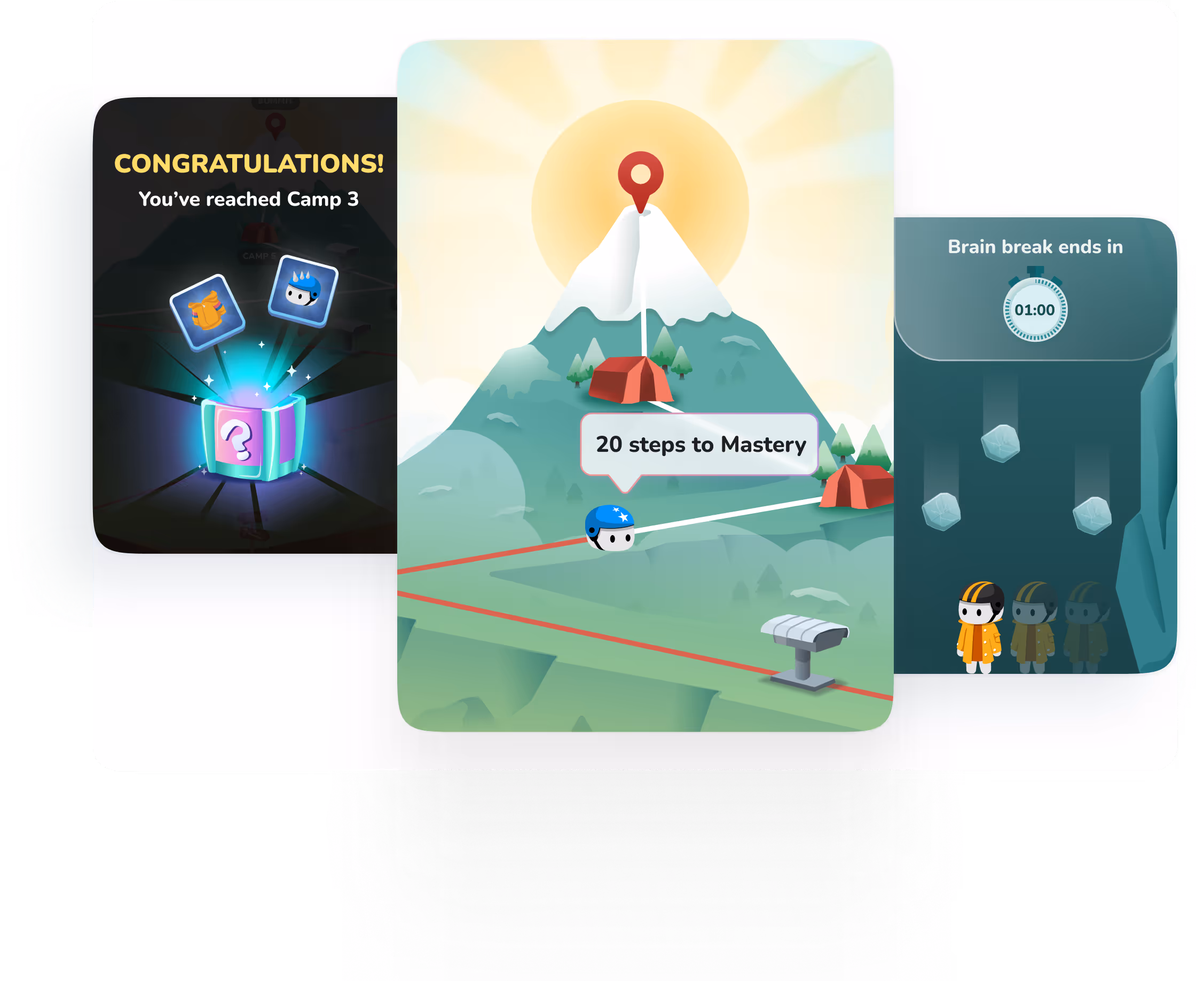 A mountain with prizes dashboard