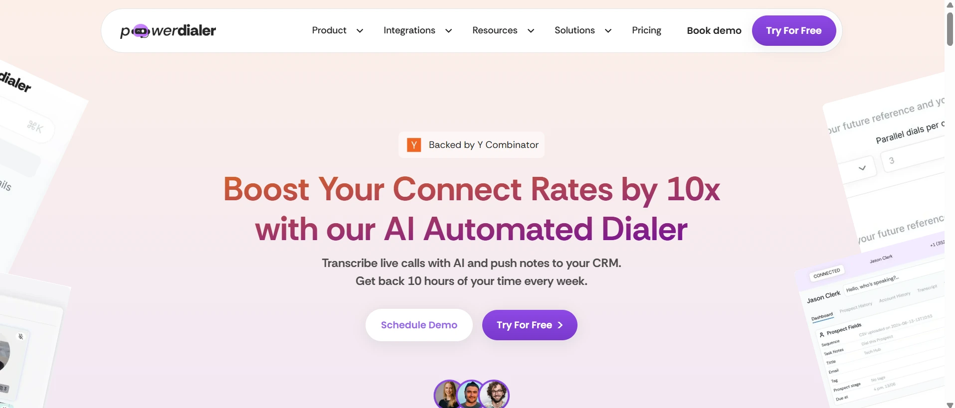Powerdialer website page