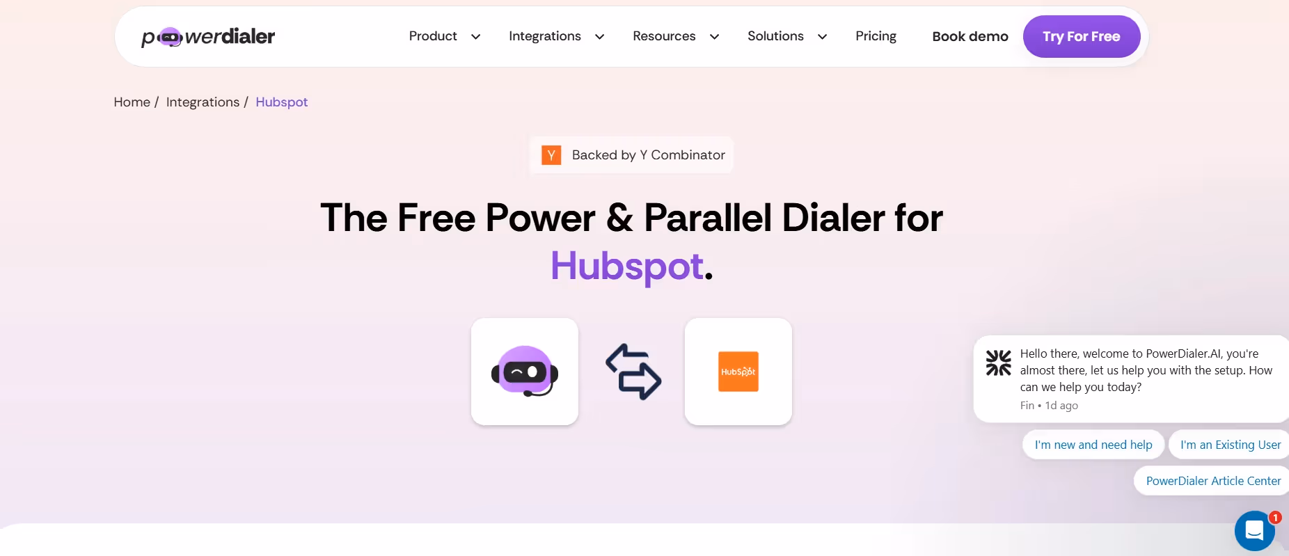 Powerdialer webpage