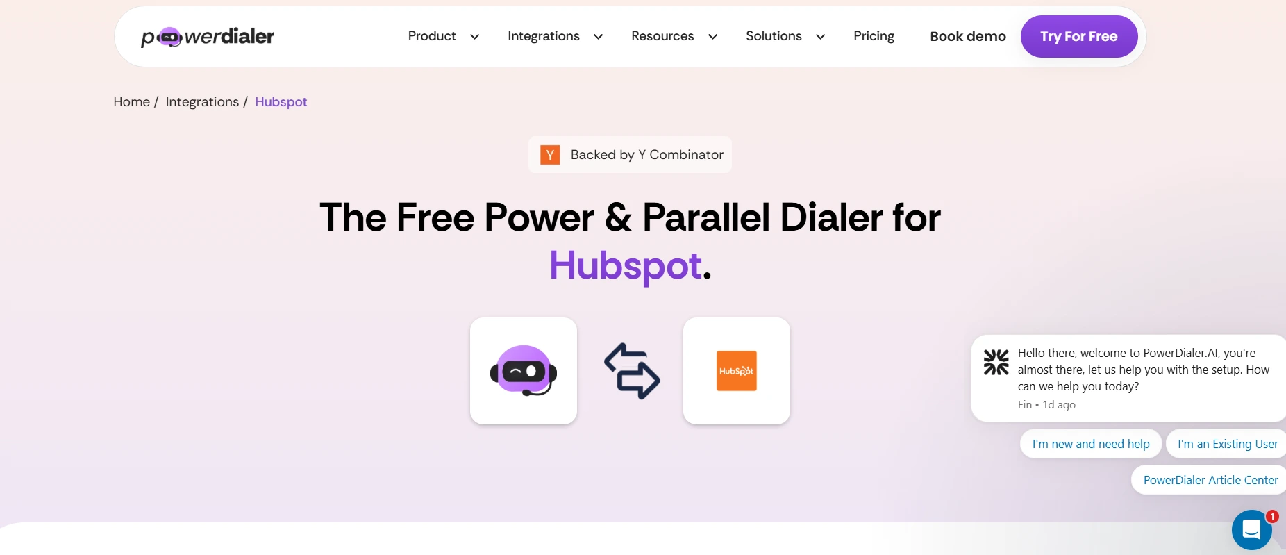 Powerdialer webpage