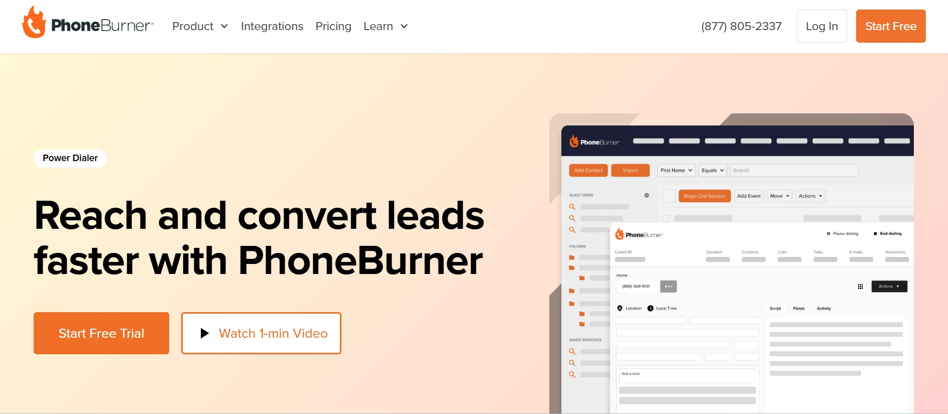 Phoneburner webpage