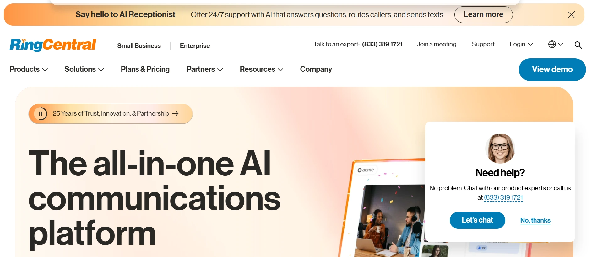 ringcentral webpage