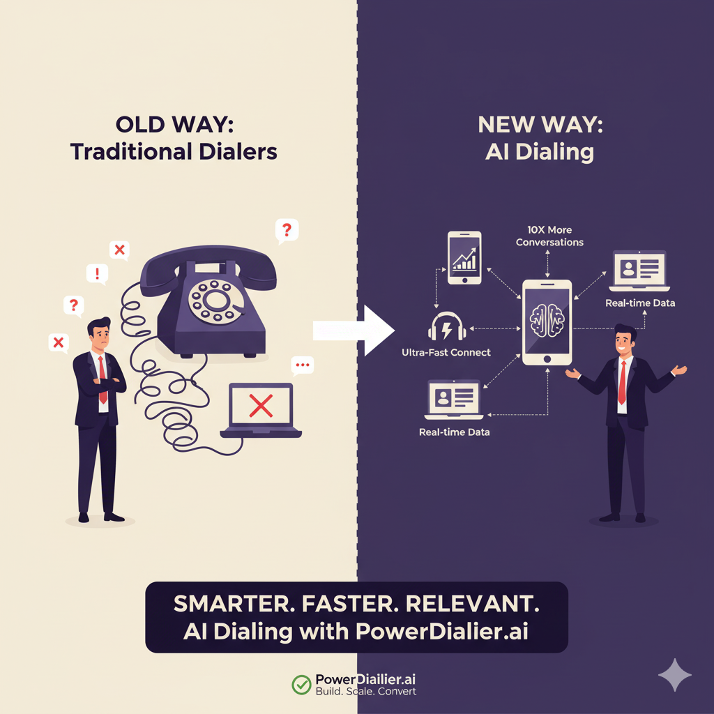 Traditional way vs AI dialing