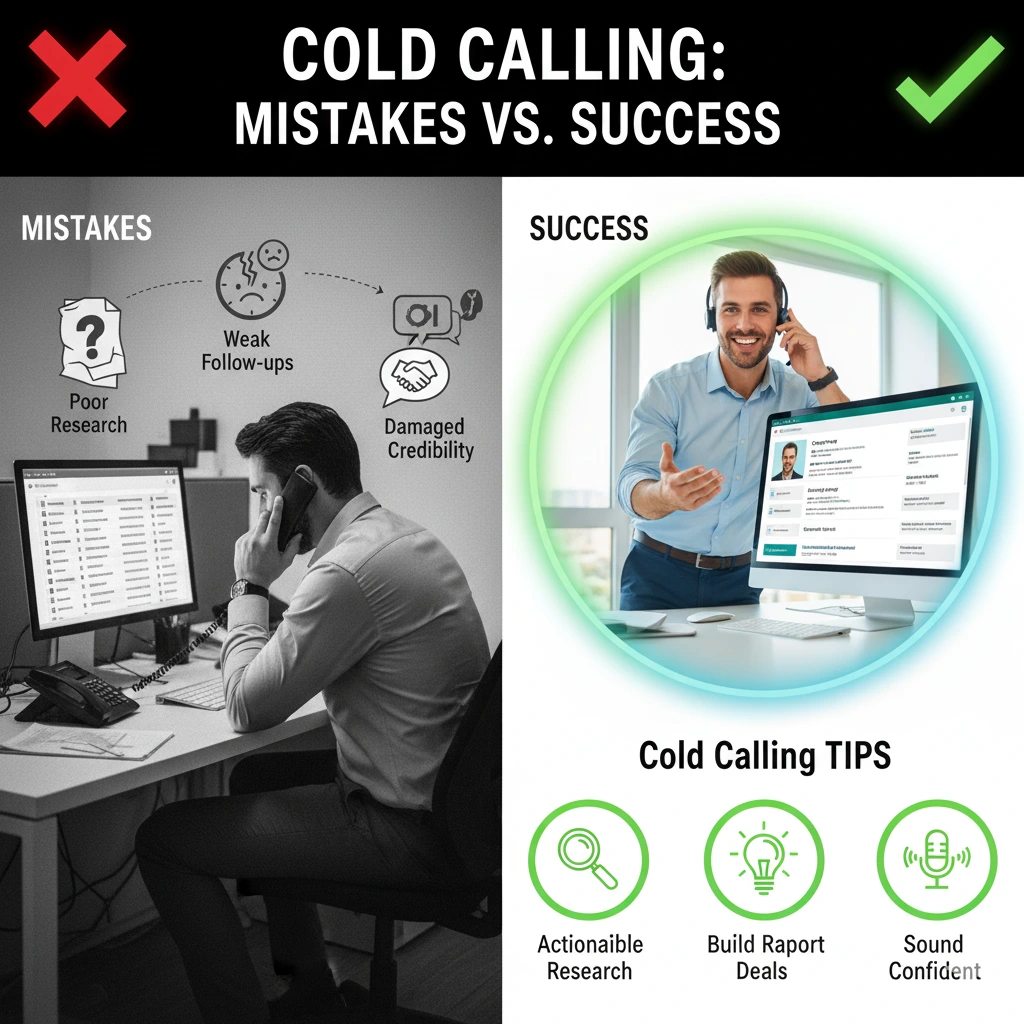 Cold calling mistakes vs success
