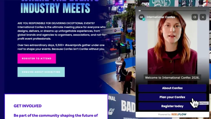 Confex website with ReelFlow