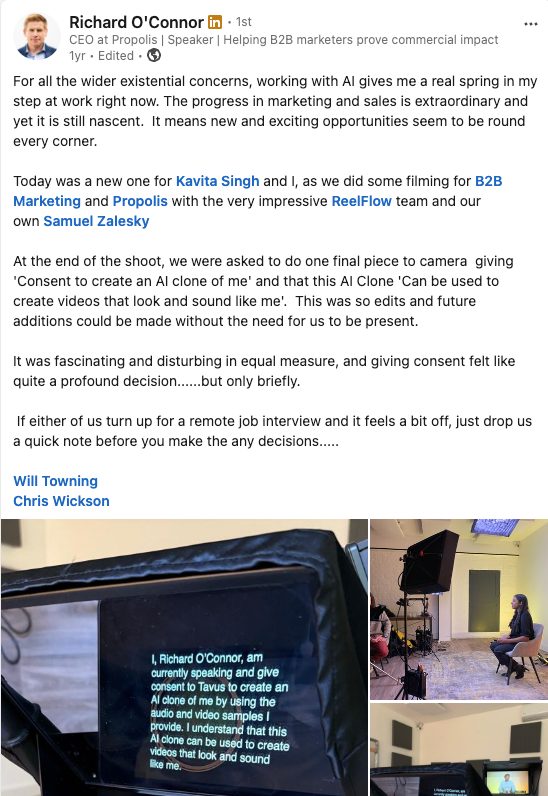 Customer post about filming with ReelFlow