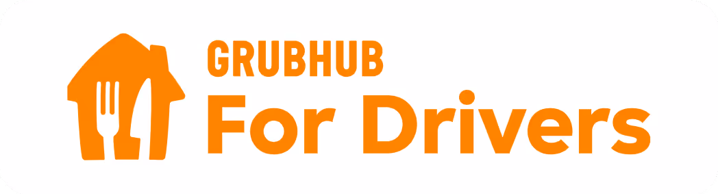 Grubhub for Drivers logo featuring an orange house with a fork and knife.