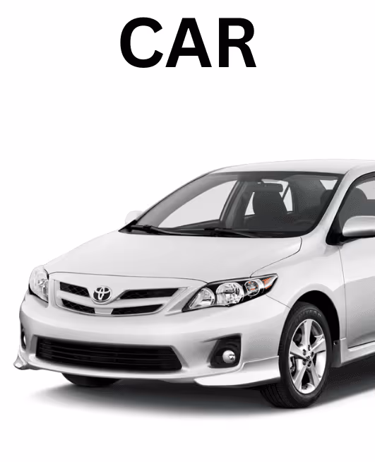 Front view of a silver Toyota sedan car on a white background.