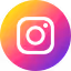 Instagram logo with a gradient background in pink, orange, and purple colors.