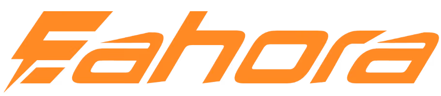 Fahora brand logo in bold orange stylized text.
