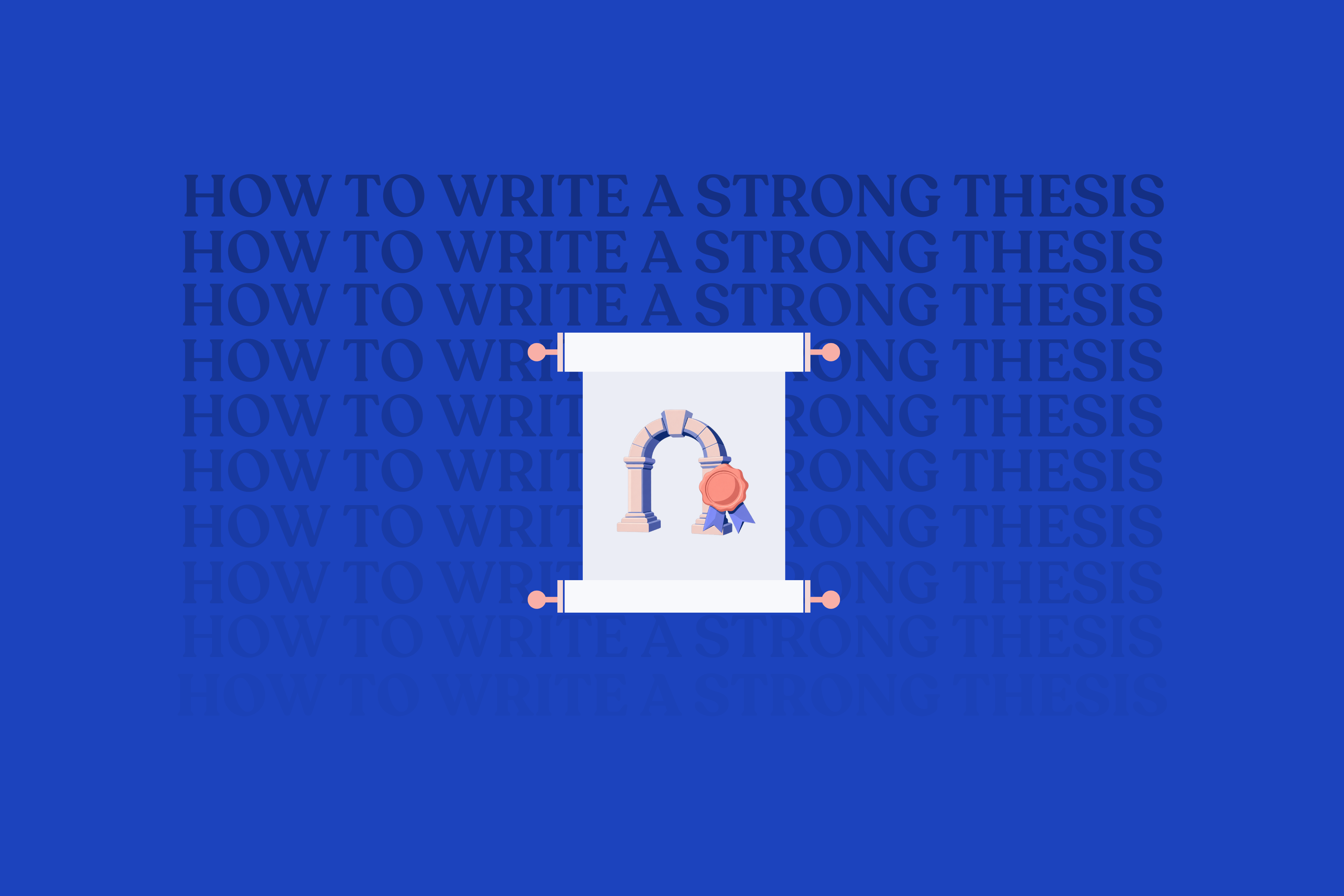 How to write a strong HSC thesis: Opus English exam guide cover with a keystone arch and wax seal