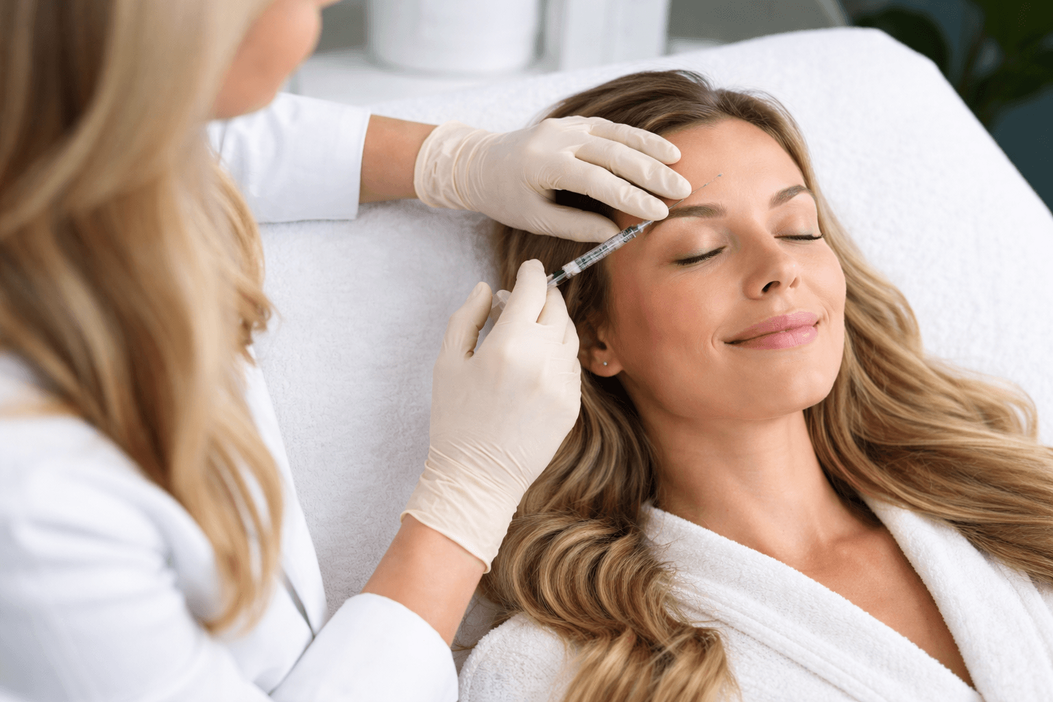 Patient receiving Botox injections in Sandy Springs, Georgia with minimal discomfort during treatment