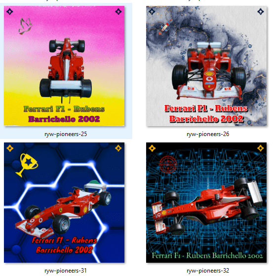 Barrichello Pioneer NFT #25-26-31-32