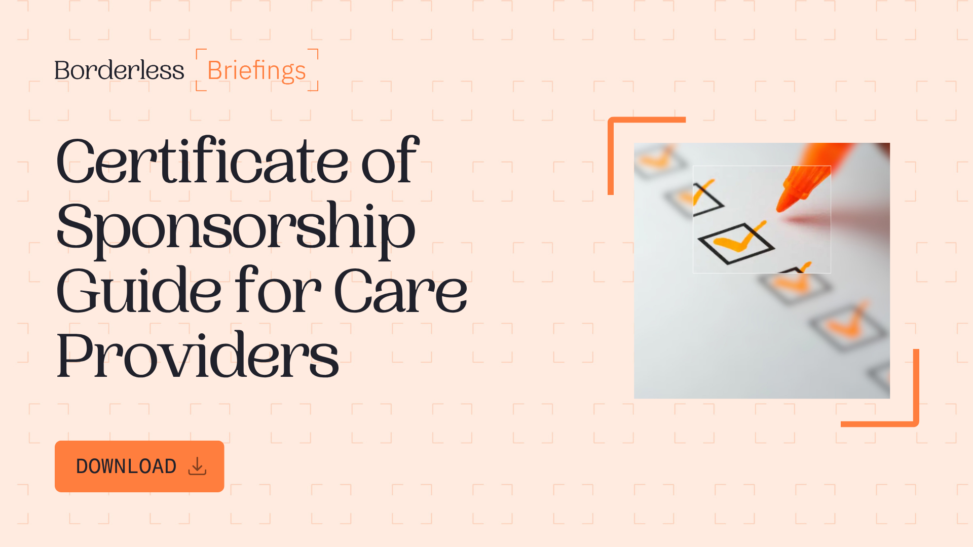 Borderless guide cover: requesting Certificates of Sponsorship for care providers