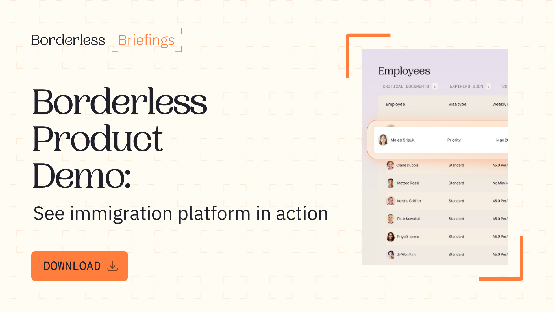 Borderless product demo cover: see the immigration platform in action