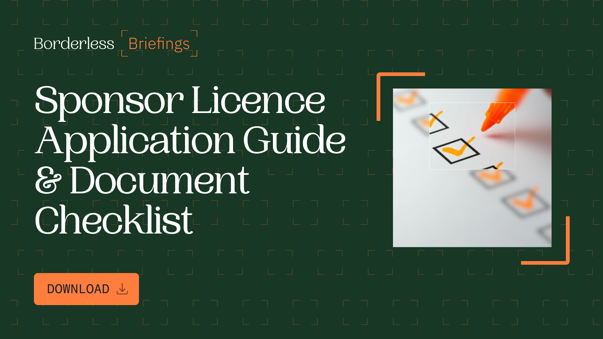 Borderless guide cover: sponsor licence application guide and document checklist