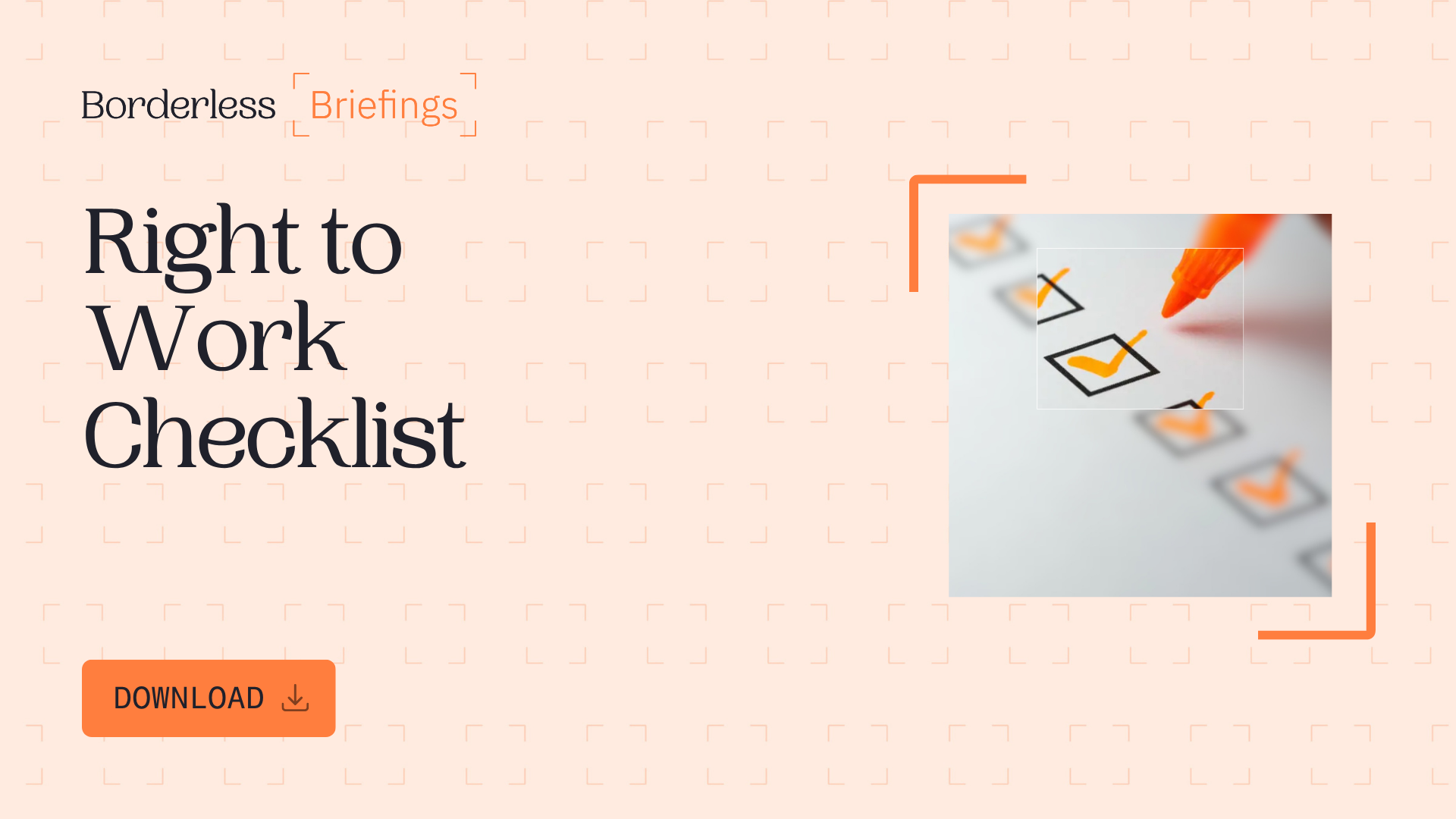 Borderless checklist cover: Right to Work check checklist