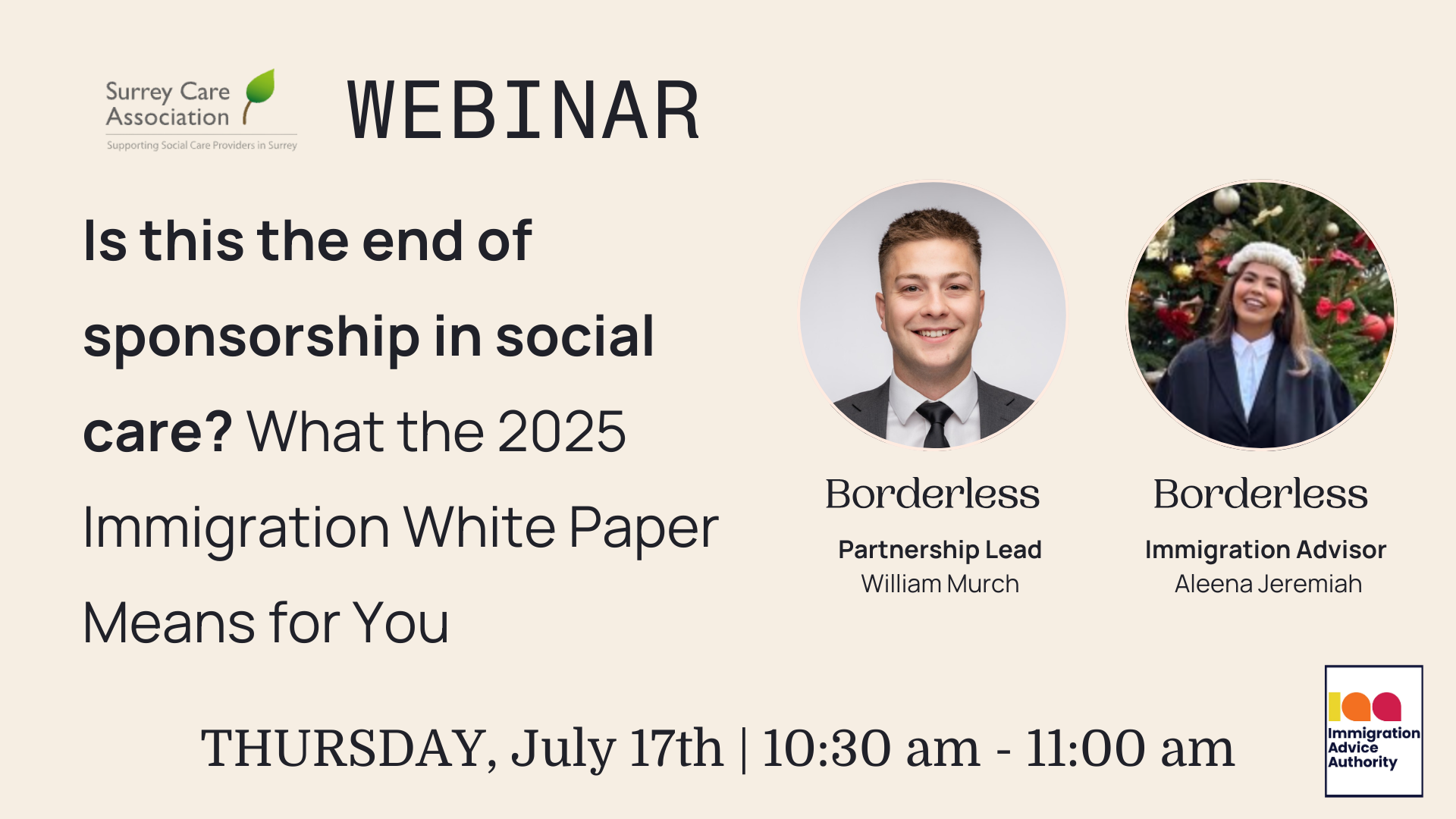 Borderless Briefings webinar: Surrey Care, end of care sponsorship? The 2025 white paper