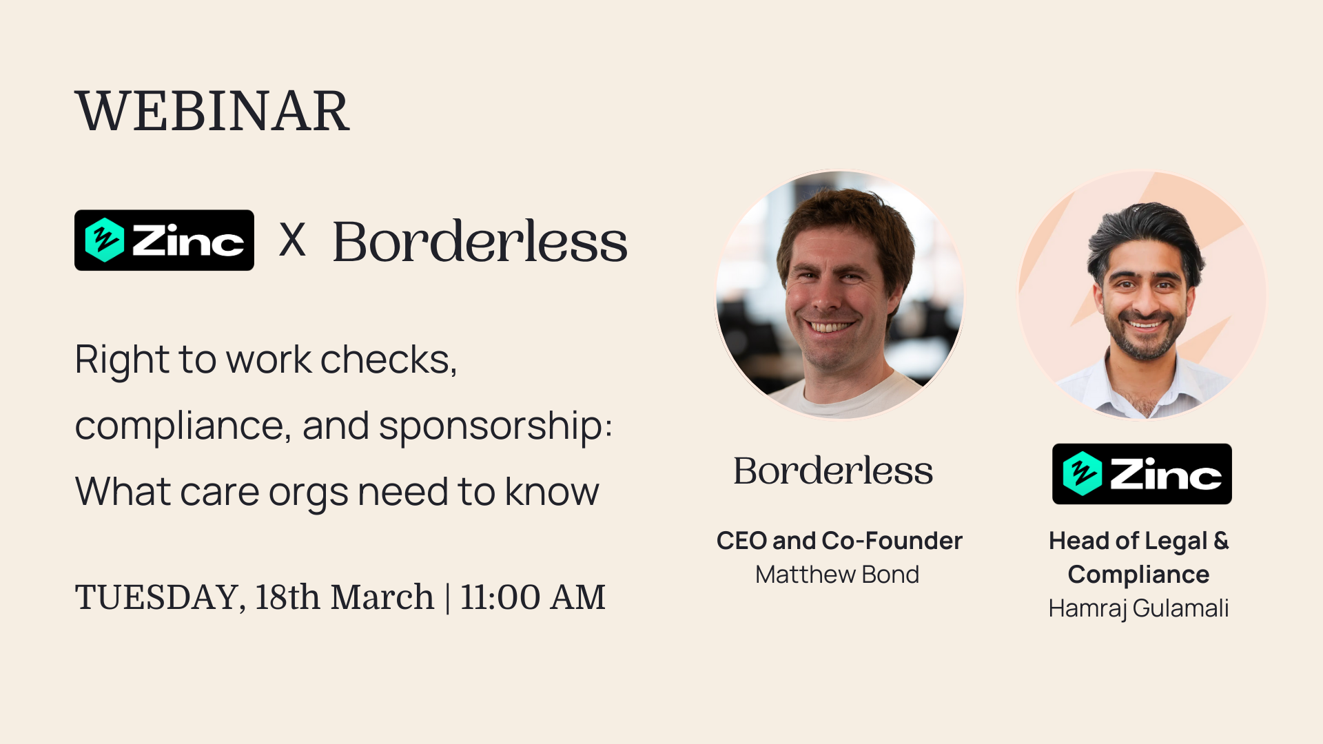 Borderless Briefings webinar: Zinc x Borderless, Right to Work, compliance and sponsorship for care