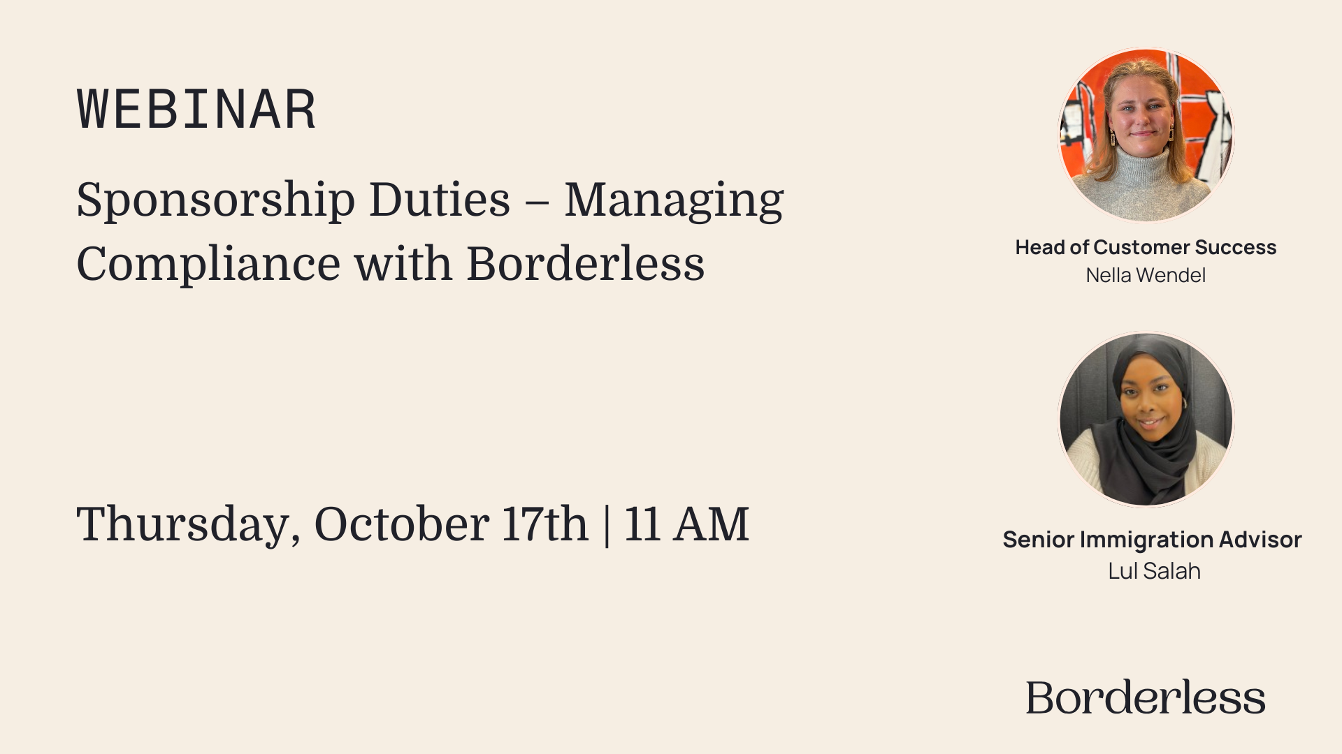 Borderless Briefings webinar: sponsorship duties, managing compliance with Borderless