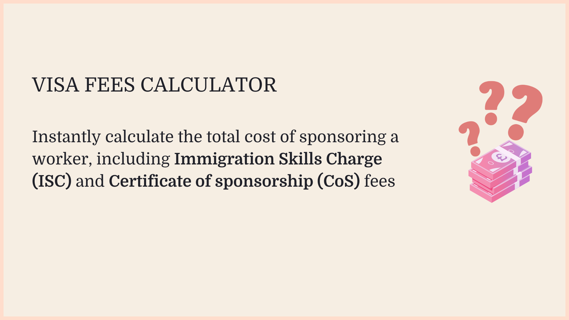 Borderless article graphic: visa fees calculator