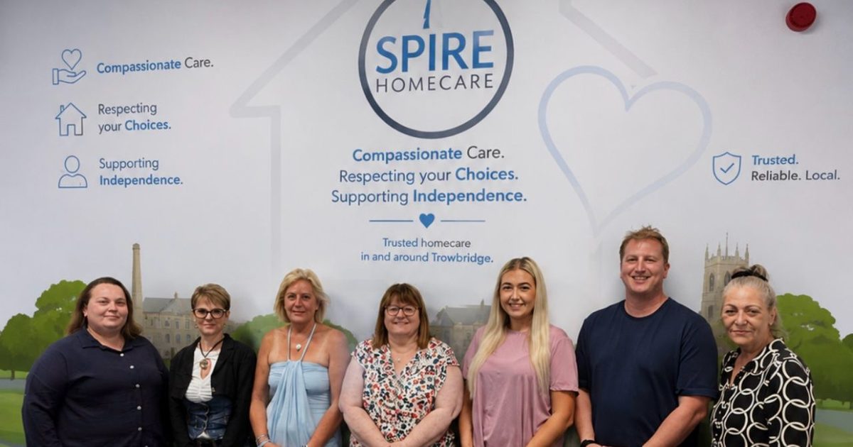 The Spire Homecare team at their office in Trowbridge