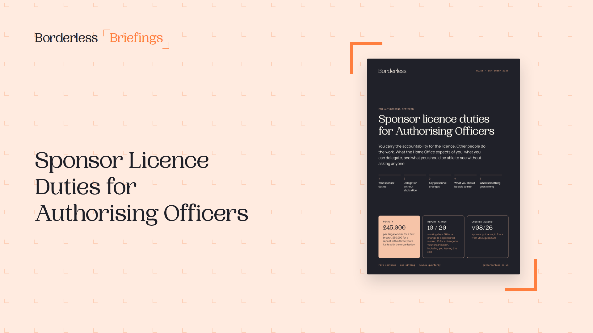 Borderless guide cover: sponsor licence duties for authorising officers