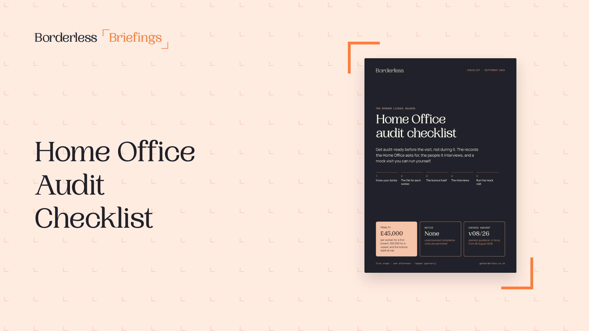 Borderless checklist cover: Home Office audit checklist