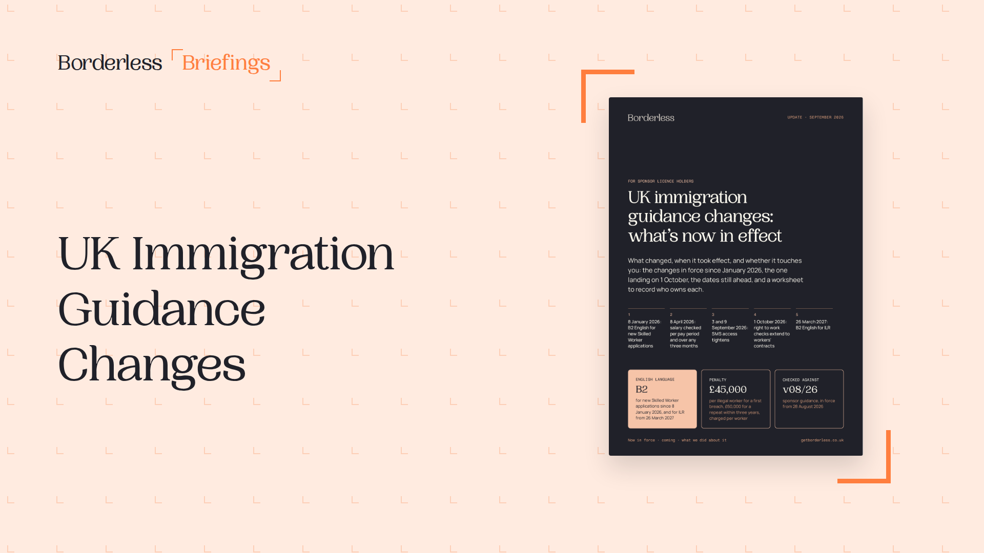 Borderless checklist cover: UK immigration guidance changes now in effect
