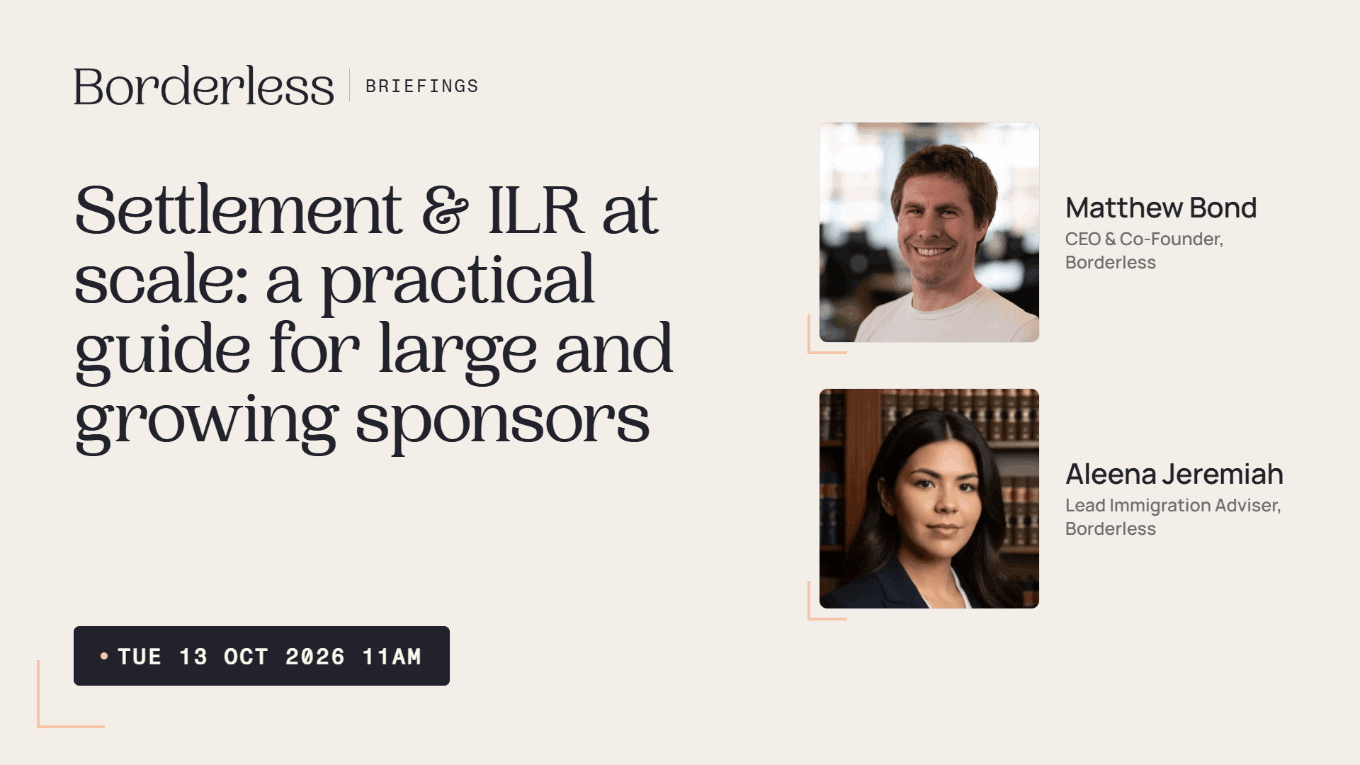 Borderless Briefings webinar: Settlement and ILR at scale, a practical guide for large and growing sponsors