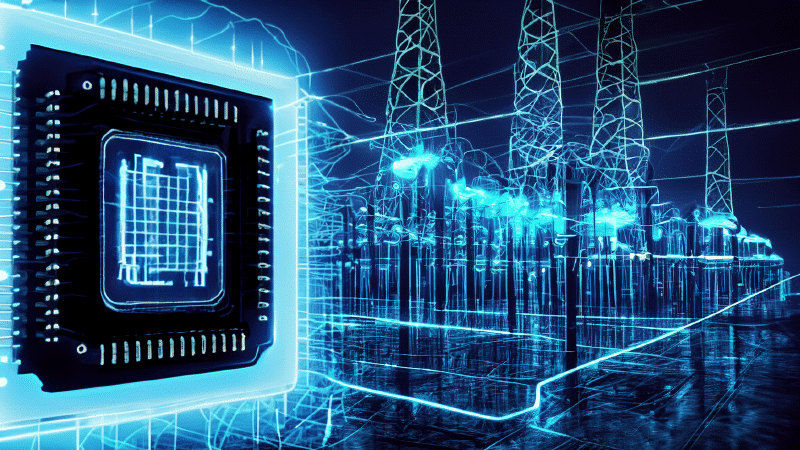 Abbildung von Computerchip verbunden mit dem Stormnetz: Einbindung von künstlicher Intelligenz