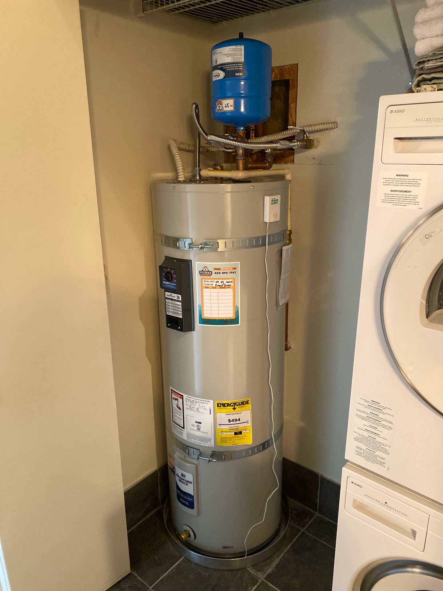 Electric Water Heater and New Valves