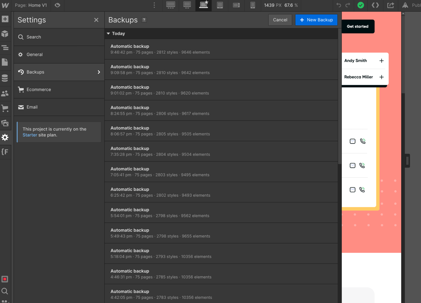 Backups - Startech X Webflow Template