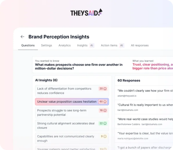 Brand Perception Insights in TheySaid
