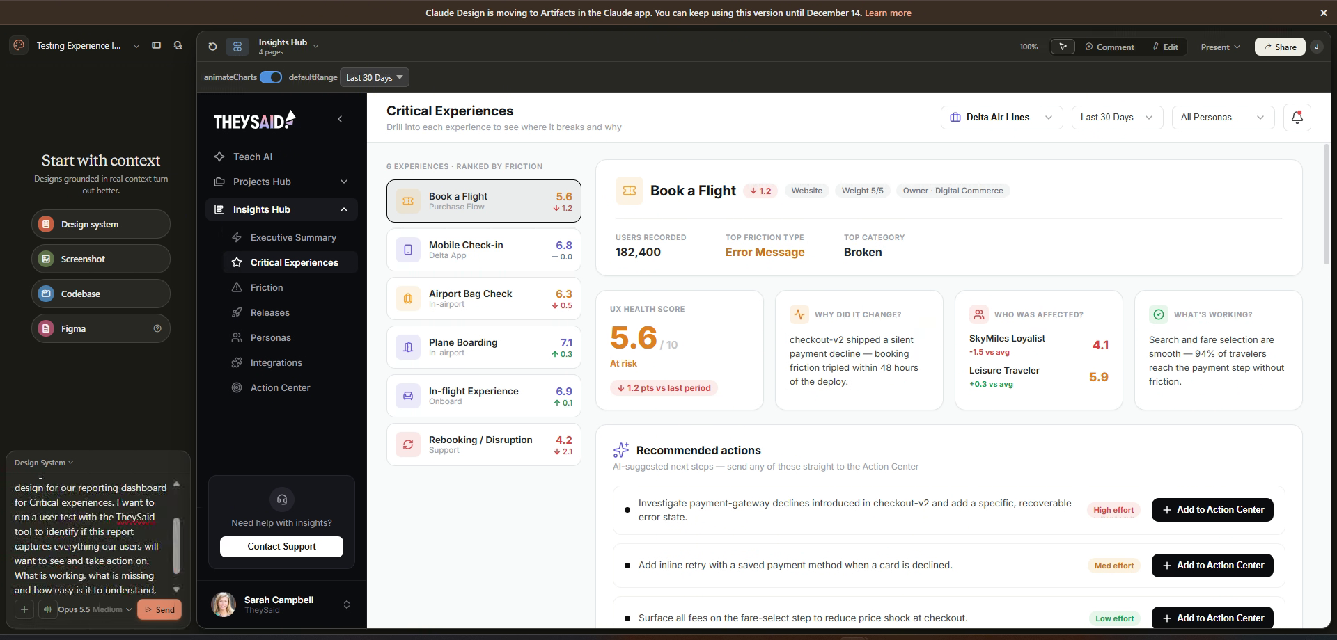 Ask Claude to plan a user test for your design