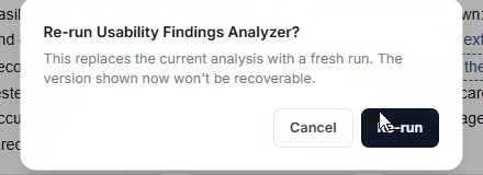 ==Re-running replaces the current analysis with a fresh one==