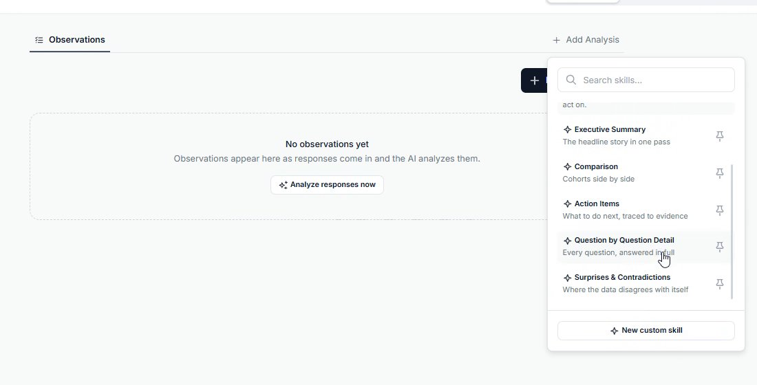 Add an analysis using the AI Companion or a ready-made skill