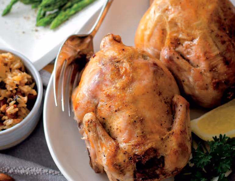 Cornish Game Hens with Rice Stuffing