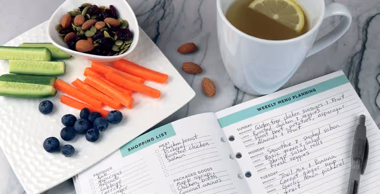 Best Bet Diet - Shopping List on a table