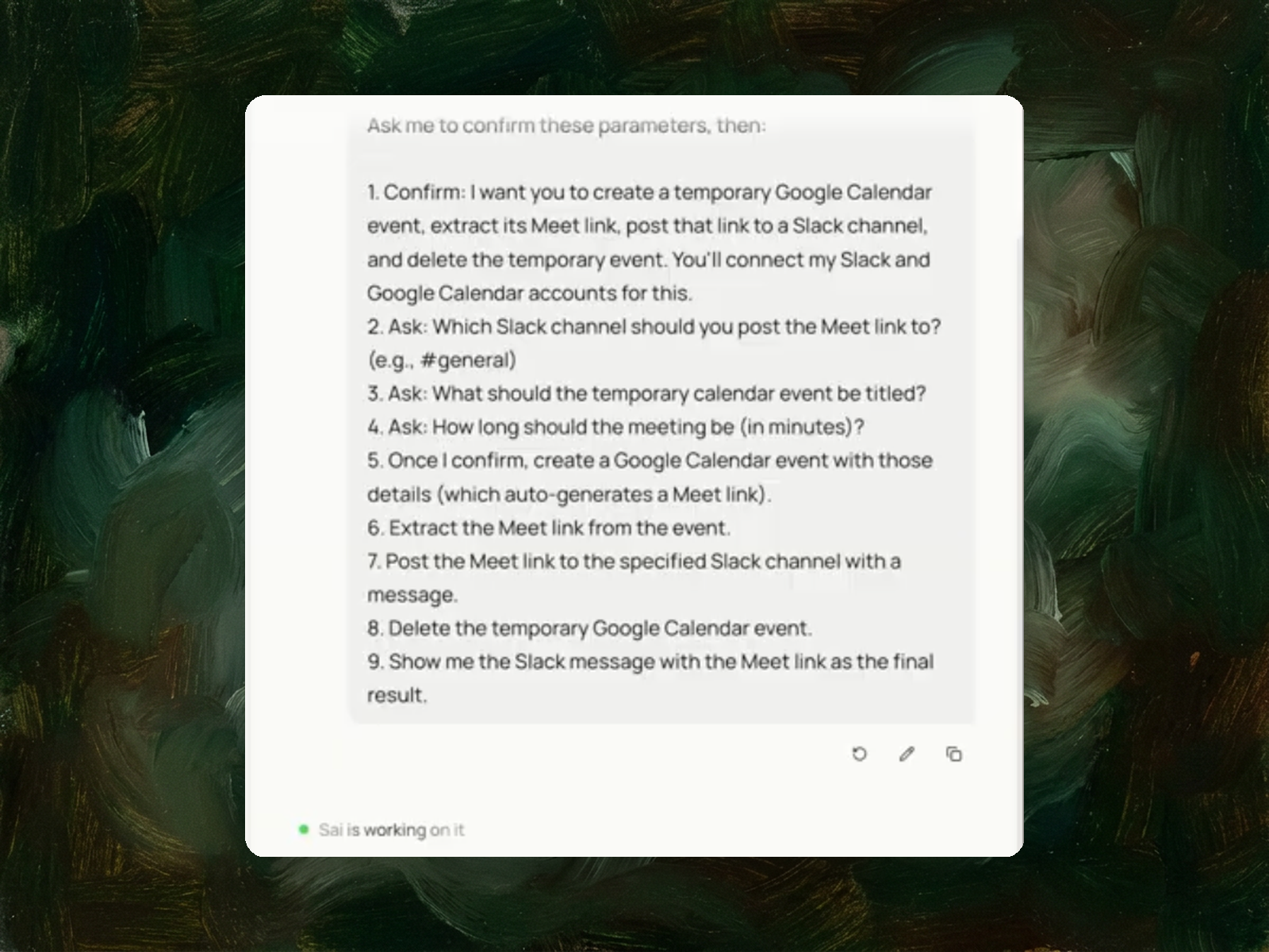 Generate Google Meet links with a Slack channel