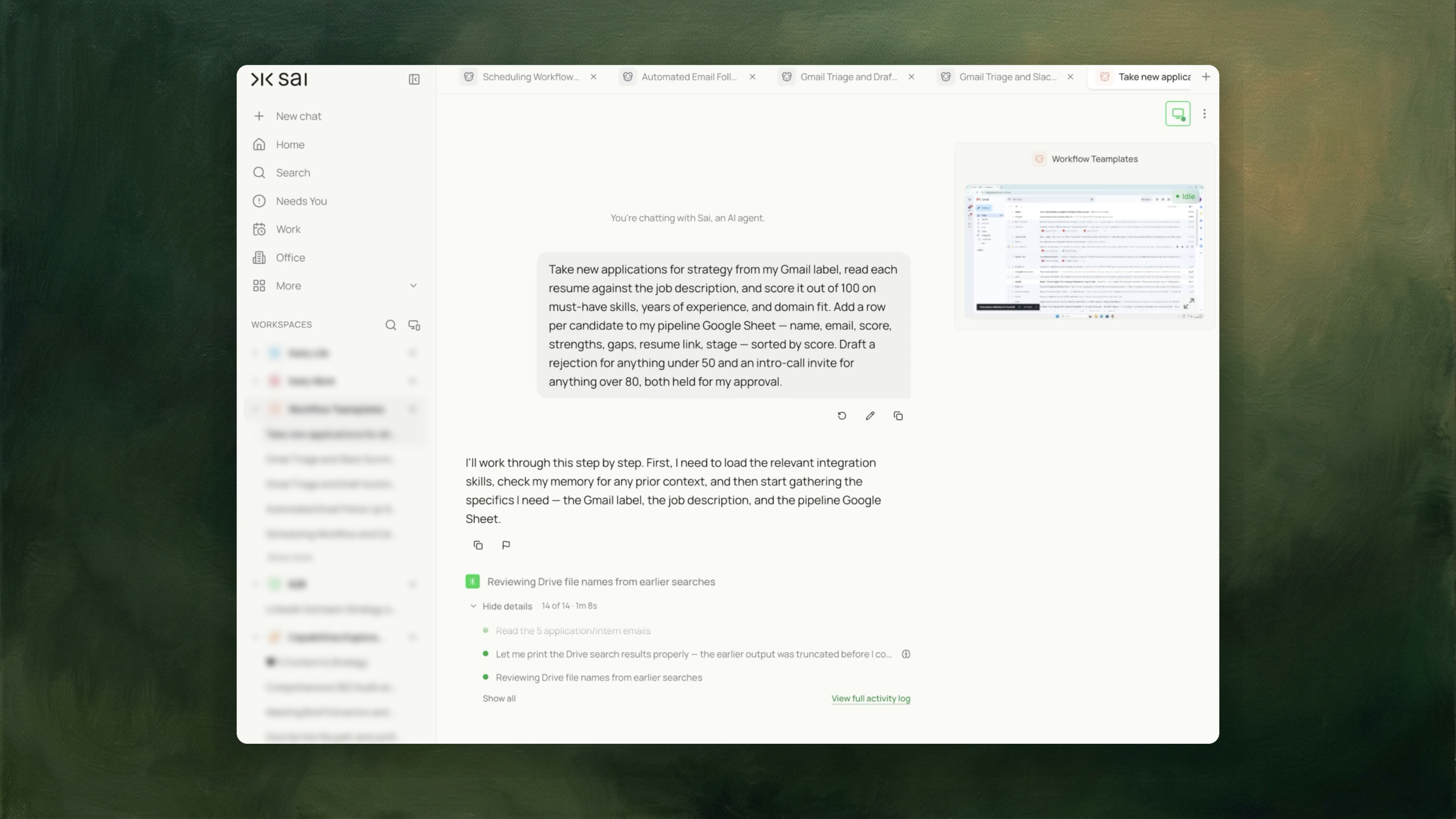 Score new applications into a pipeline sheet before any candidate reply is sent